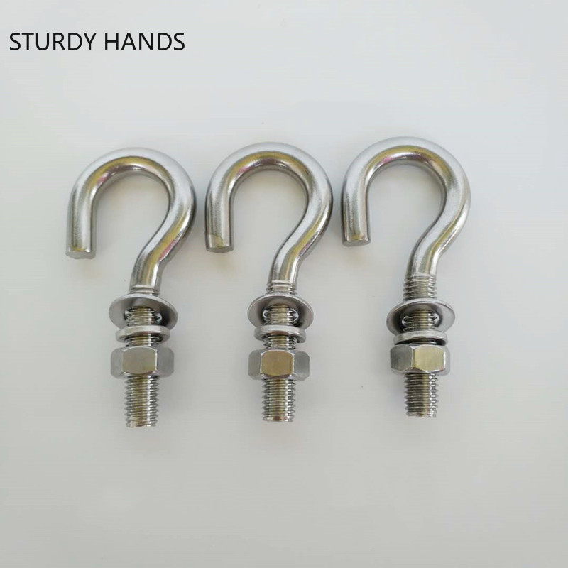 Furniture And Hardware Supplies - 2pcs สแตนเลสสตีลตะขอแขวนบ้านระเบิดโคมไฟ Hook Swing Hook ห้องน้ํา