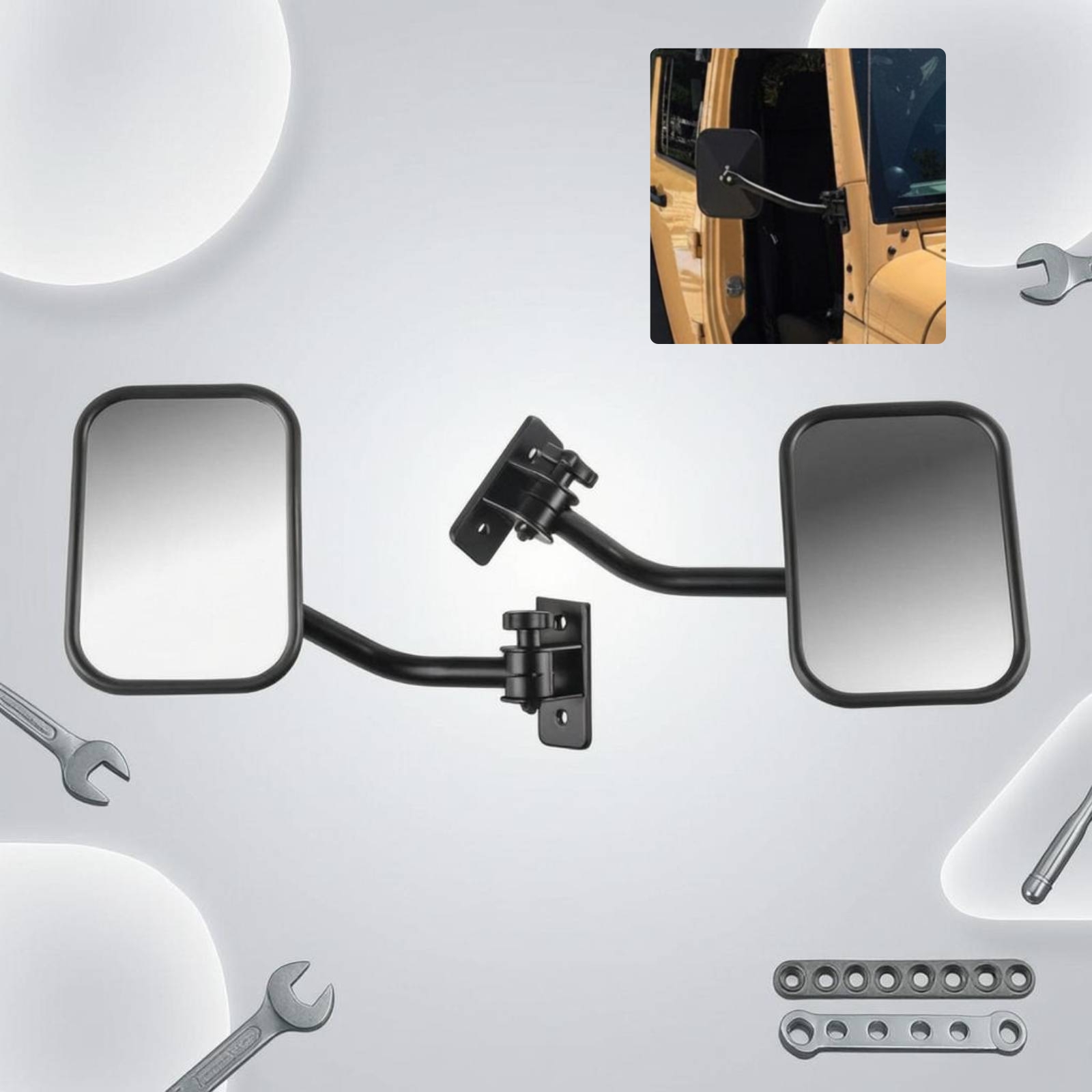 Furniture Hardware Fitting - กระจกมองข้างแบบปรับได้สำหรับรถออฟโรด อุปกรณ์เสริมรถยนต์ มุมมองกว้าง เหมาะสำหรับรถขับเคลื่อน 4 ล้อ