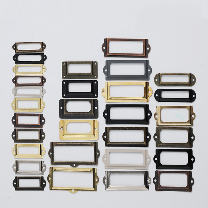 Furniture Hardware Names - ผู้ถือป้ายวินเทจโบราณ Library Card ตู้เก็บเอกสารชื่อแท็ก ID แผ่นกรอบฮาร์ดแวร์