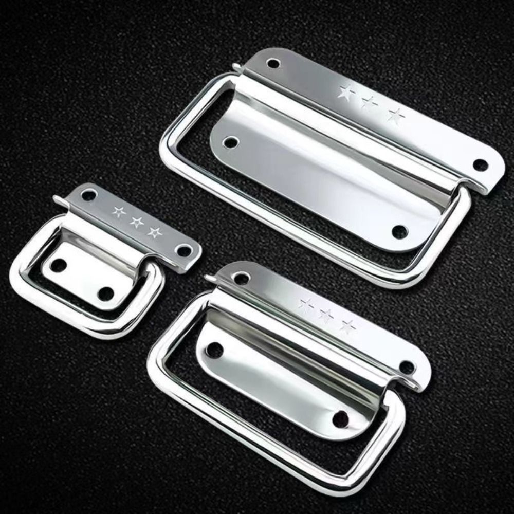 Furniture Hardware Factory - มือจับประตูแบบเรียบง่ายสีเงินพับได้มือจับสแตนเลสสตีล aksesori perabot มือจับลิ้นชักตู้กล่องไม้สำหรับใช้ในครัวเรือน