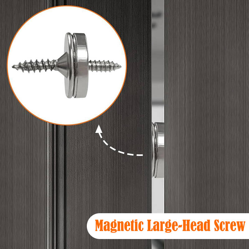 Furniture Hardware And Fittings - แม่เหล็กปิดประตูตู้แบบซ่อน แม่เหล็กกลมโลหะ ตัวล็อคแม่เหล็ก ตัวจับประตูเฟอร์นิเจอร์แม่เหล็ก พร้อมสกรู อุปกรณ์ฮาร์ดแวร์