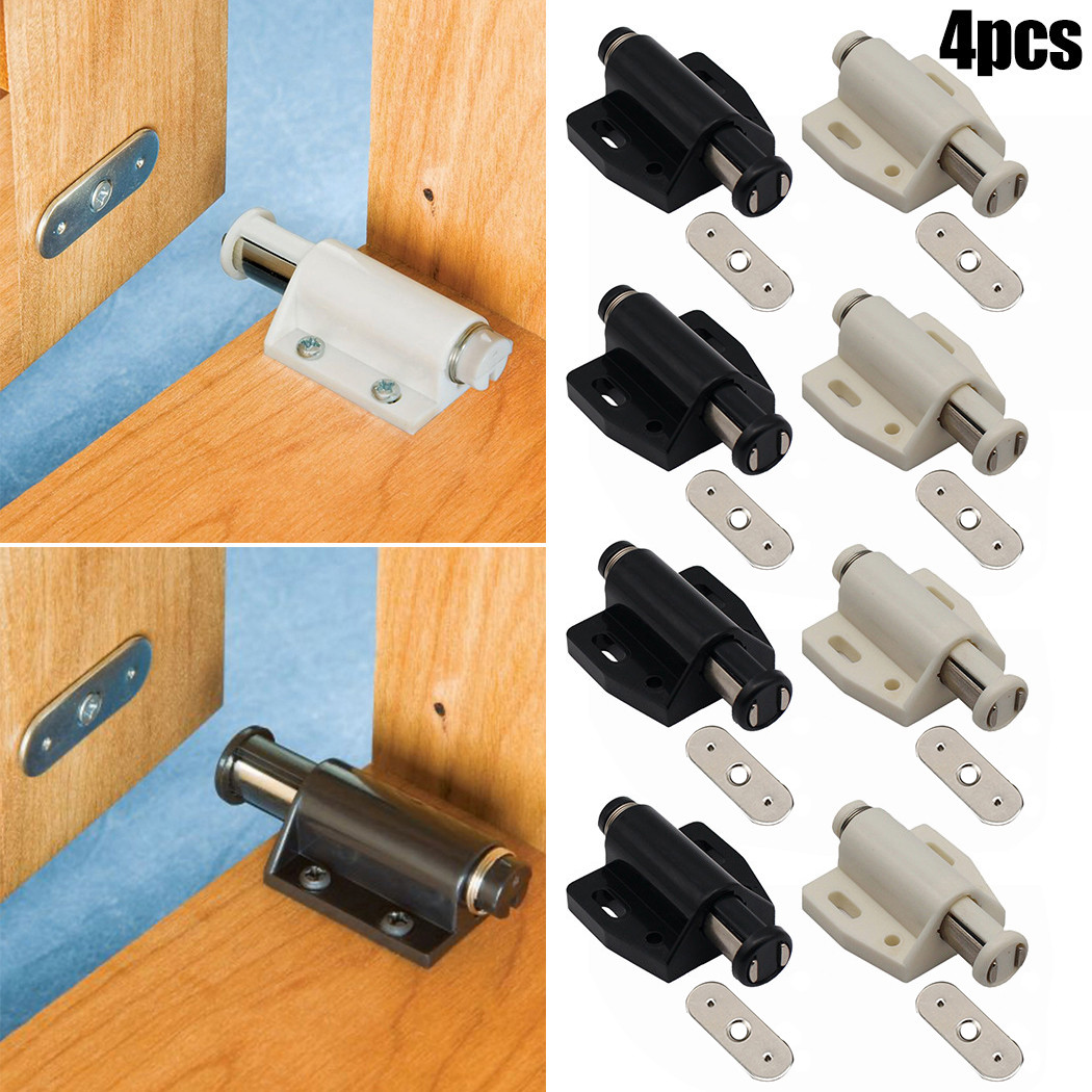 Furniture Hardware Fitting - 4 ชิ้น/แพ็คแม่เหล็กประตูตู้จับ Touch-Hidden Latch ประตูตู้สําหรับตู้เสื้อผ้าตู้ครัวเรือนเฟอร์นิเจอร์ฮาร์ดแวร์