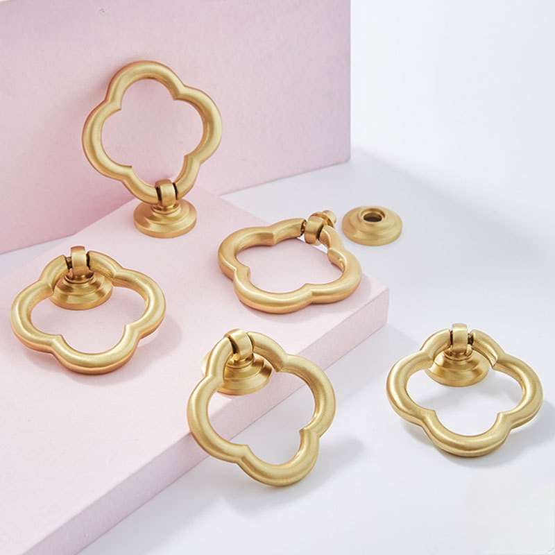 Furniture And Kitchen Hardware Fitting - มือจับเฟอร์นิเจอร์ทองเหลืองสไตล์จีนแบบใหม่ มือจับสีทองสำหรับตู้และลิ้นชัก อุปกรณ์ฮาร์ดแวร์ มือจับตู้ครัว