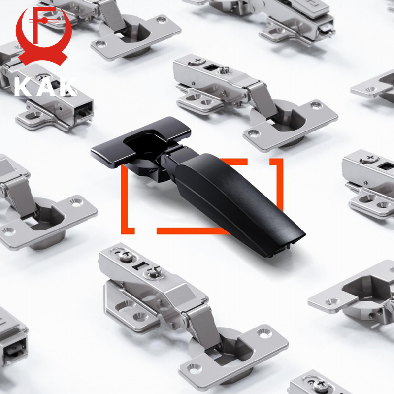 Furniture And Kitchen Hardware Fitting - KAK 2PCS ตู้ครัวบานพับซ่อนสีดำปิดบานพับไฮดรอลิกอุปกรณ์เฟอร์นิเจอร์ Damper บัฟเฟอร์ฮาร์ดแวร์บานพับประตู