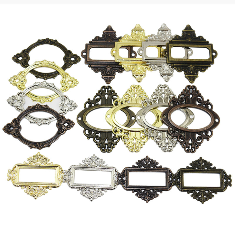Furniture Hardware Names - 3Pcs โบราณแกะสลักอุปกรณ์เสริมยาป้ายลิ้นชักดึงกรอบการ์ดชื่อแฟ้มผู้ถือ Notepad Photo อัลบั้ม Diy