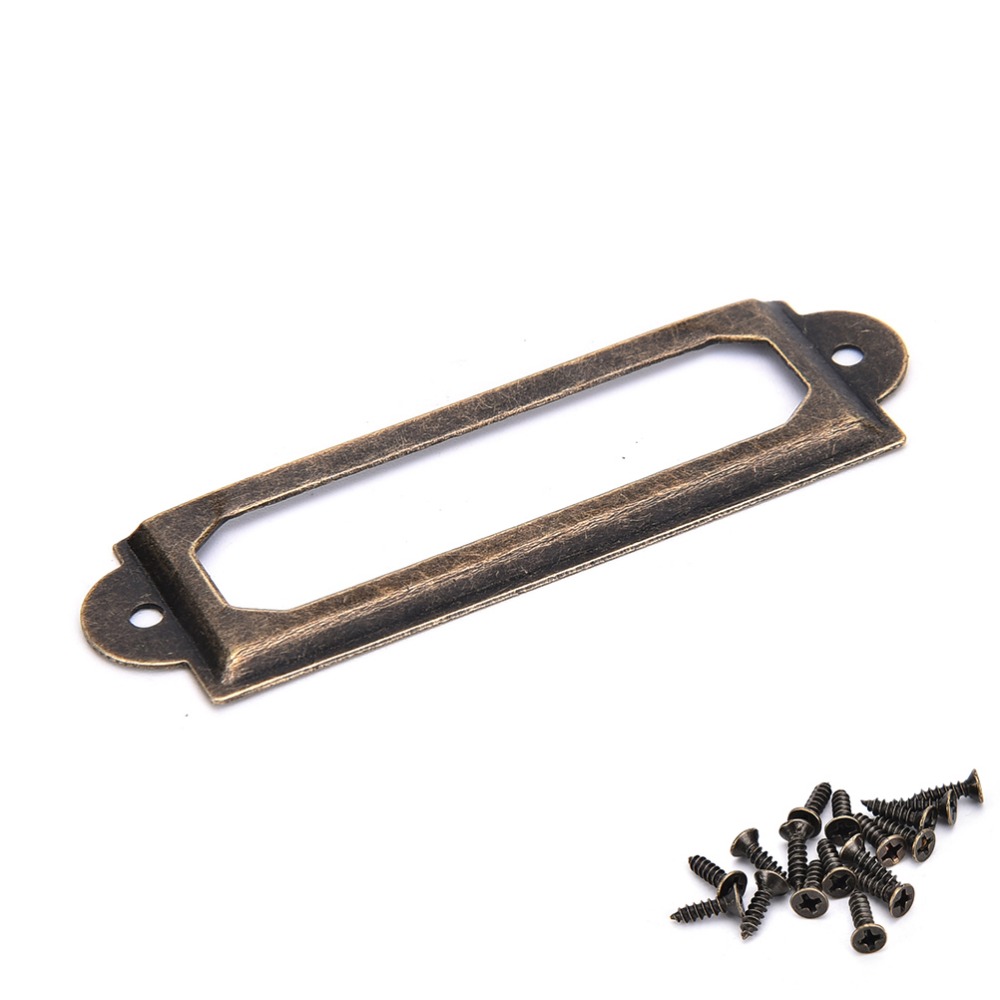50Pcsโบราณทองเหลืองป้ายโลหะดึง - Furniture Hardware Names บทวิจารณ์และราคา