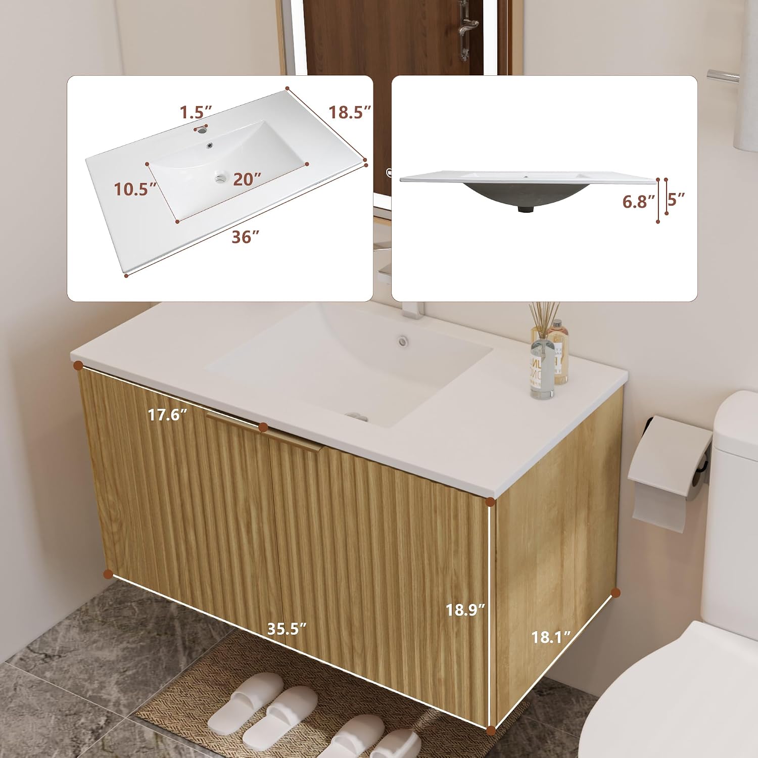 ตู้ห้องน้ำแบบลอยตัวทันสมัยพร้อ - Furniture Hardware Fitting บทวิจารณ์และราคา