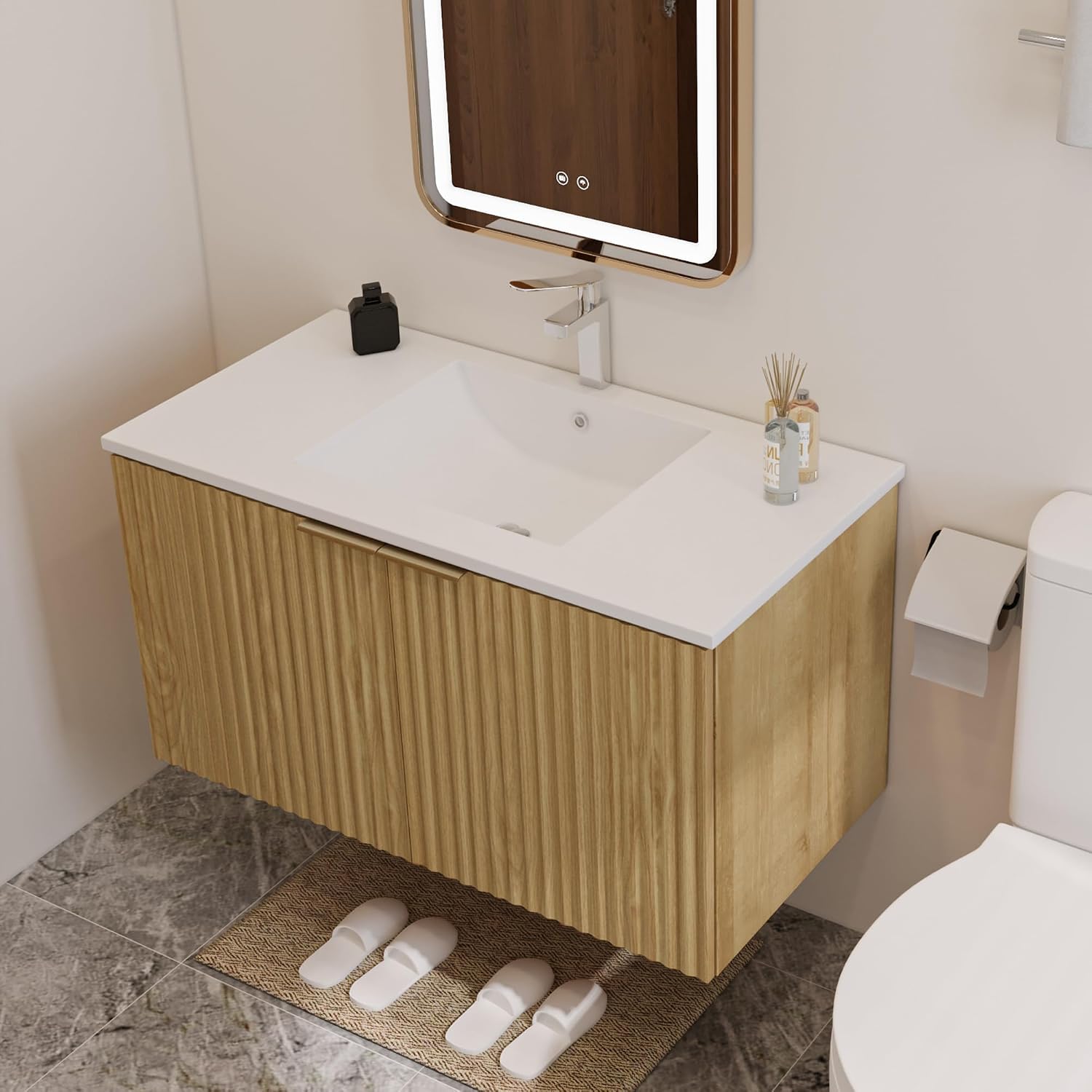 ตู้ห้องน้ำแบบลอยตัวทันสมัยพร้อ - Furniture Hardware Fitting บทวิจารณ์และราคา