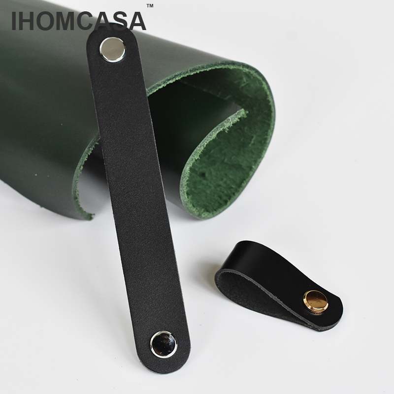 IHOMCASA หนังสีดํา Knobs ตู้ตู - Furniture Hardware Factory บทวิจารณ์และราคา