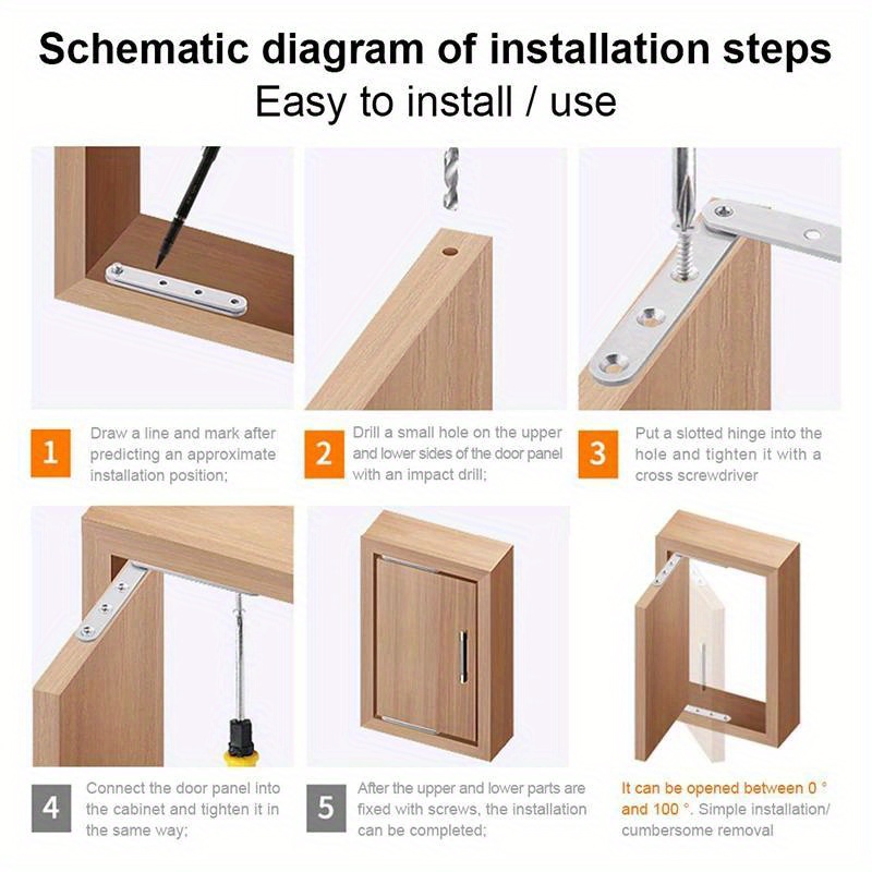 5pcs สแตนเลสสตีลบานพับประตูสํา - Furniture And Hardware Supplies บทวิจารณ์และราคา