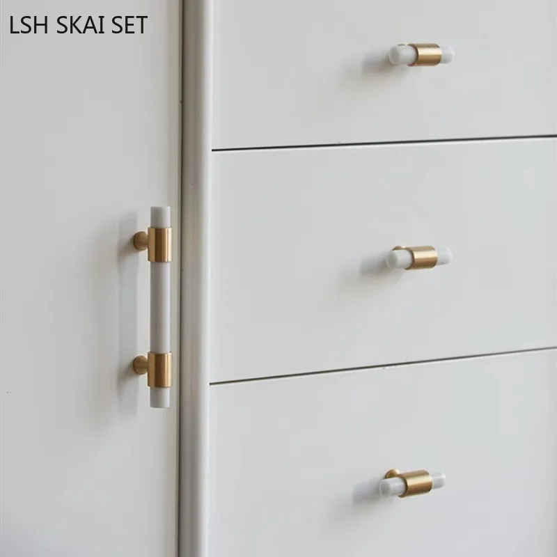 มือจับทองเหลืองหินอ่อน1ชิ้นไฟด - Furniture And Hardware Supplies บทวิจารณ์และราคา