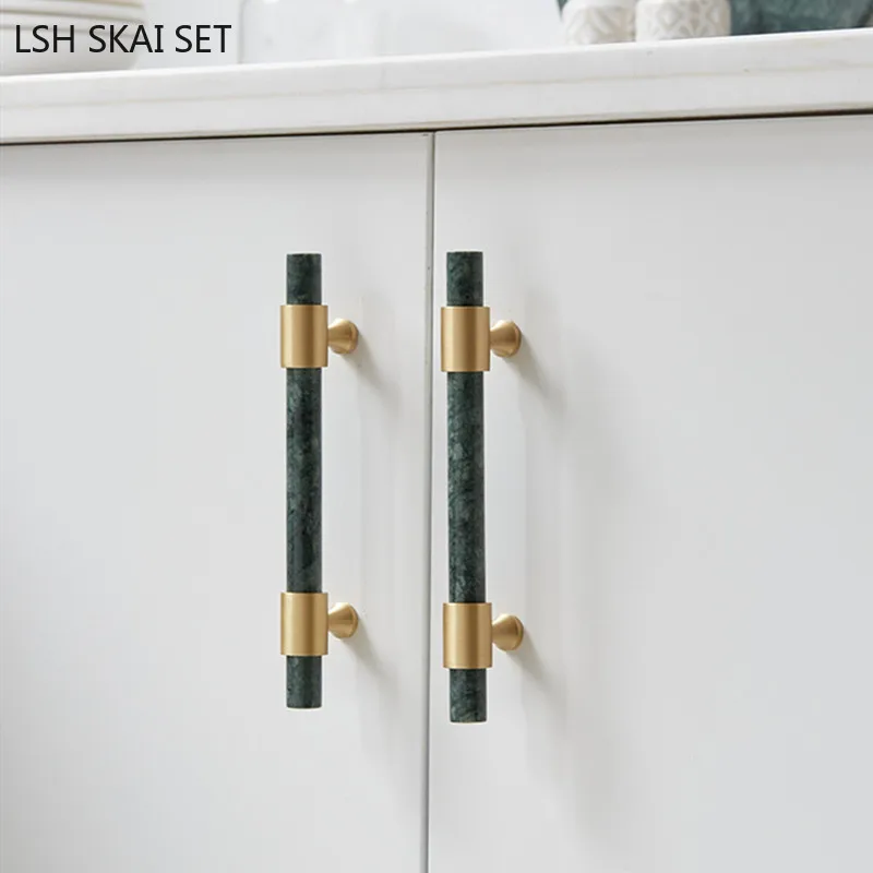มือจับทองเหลืองหินอ่อน1ชิ้นไฟด - Furniture And Hardware Supplies บทวิจารณ์และราคา